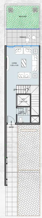 3 BR floor plan