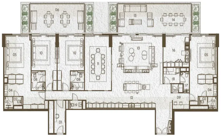 4 BR floor plan