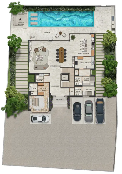 6 BR floor plan