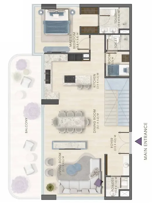 4 BR floor plan