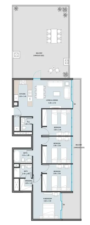 4 BR floor plan