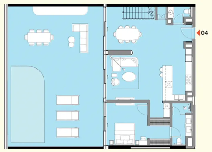 3 BR floor plan