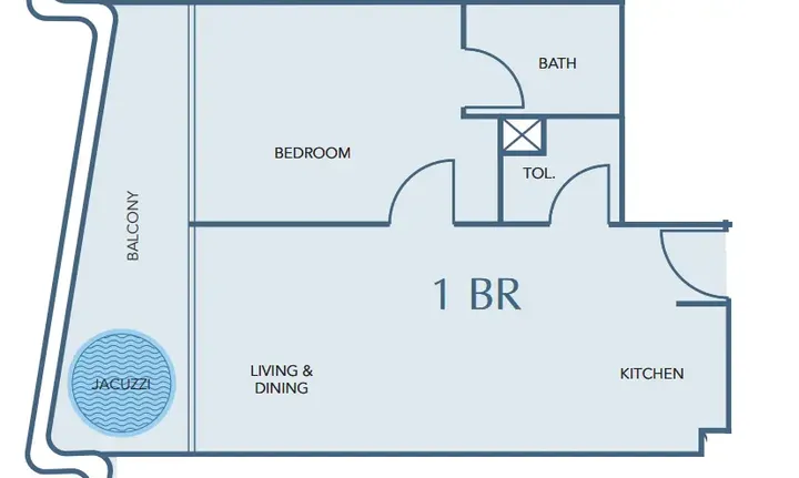 1 BR floor plan
