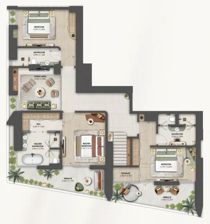 4 BR floor plan