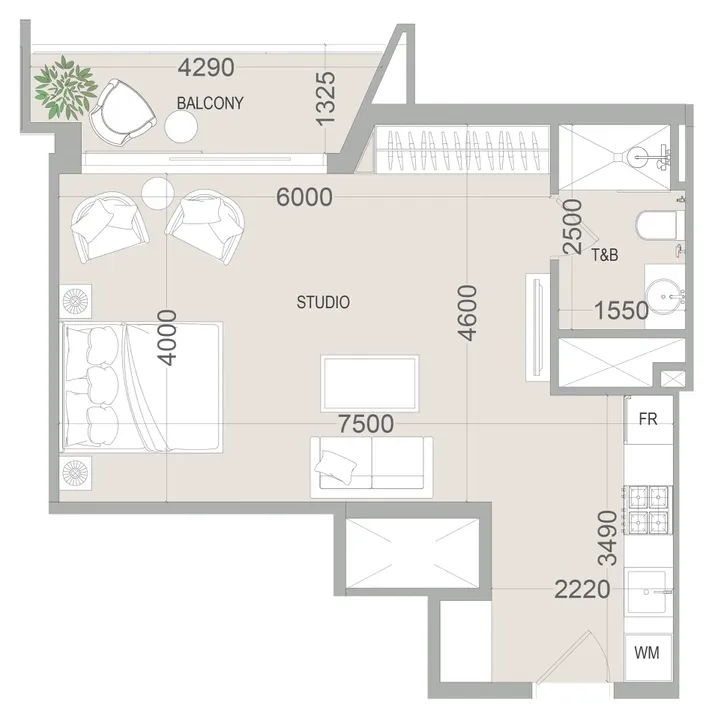 Studio floor plan