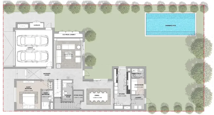 4 BR floor plan
