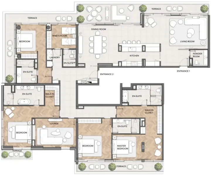 4 BR floor plan