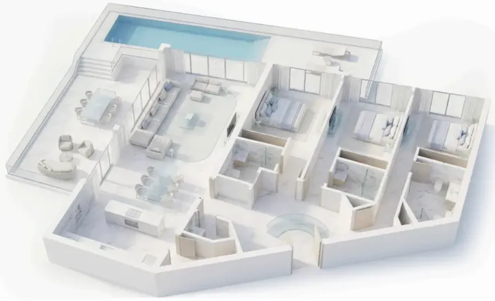 3 BR floor plan