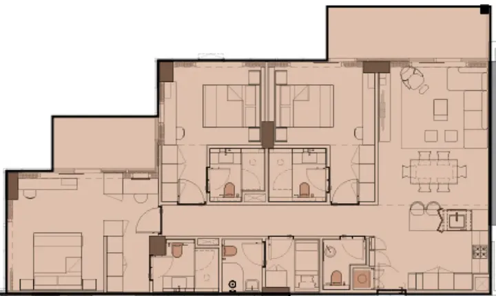 3 BR floor plan