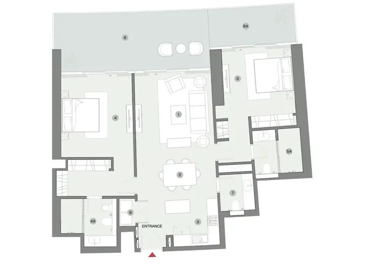 2 BR floor plan