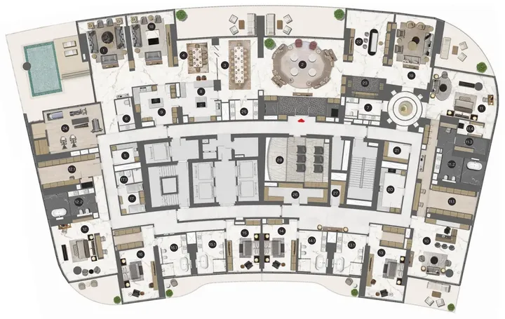 6 BR floor plan