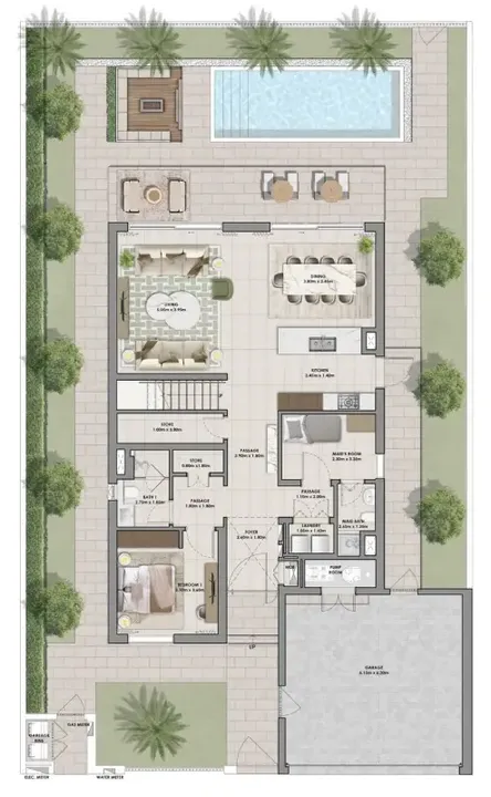 4 BR floor plan