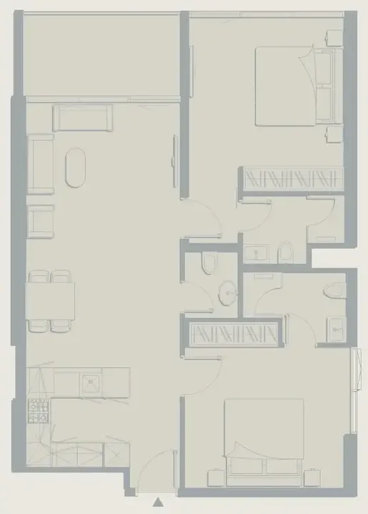 2 BR floor plan