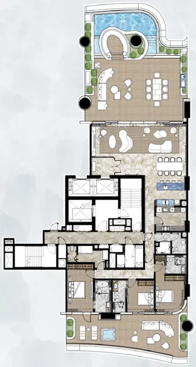 3 BR floor plan