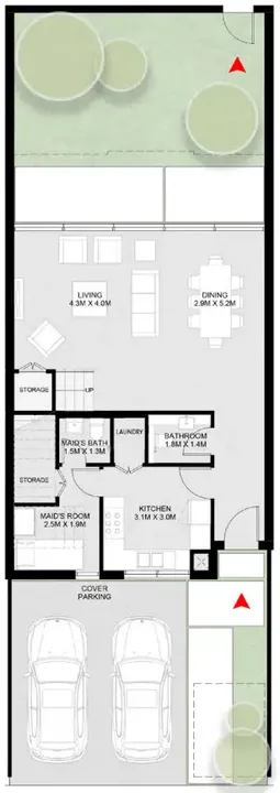 4 BR floor plan