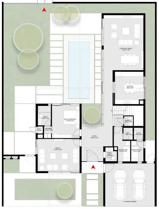 5 BR floor plan
