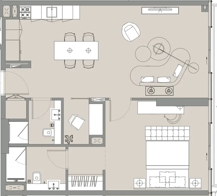 1 BR floor plan