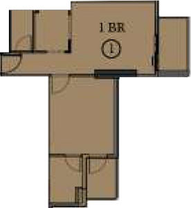 1 BR floor plan