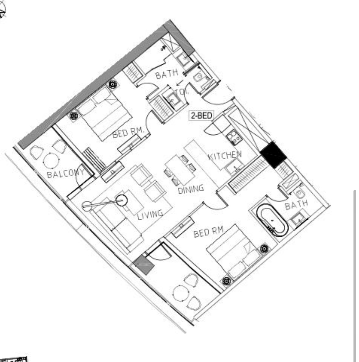 2 BR floor plan