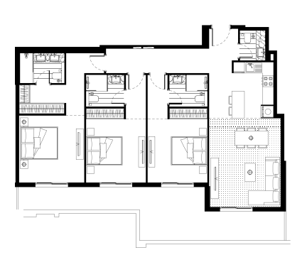3 BR floor plan