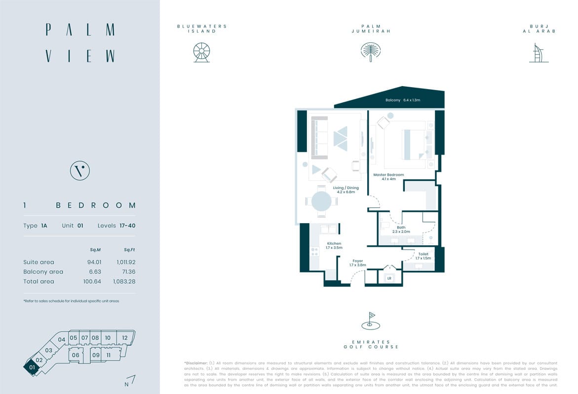 1 BR floor plan