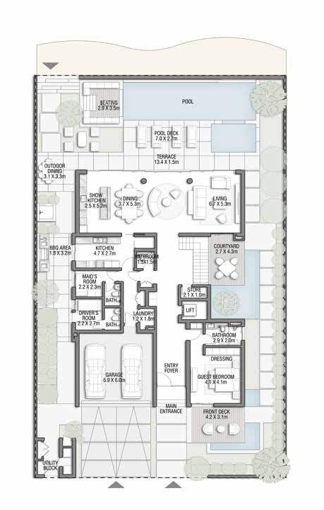 6 BR floor plan