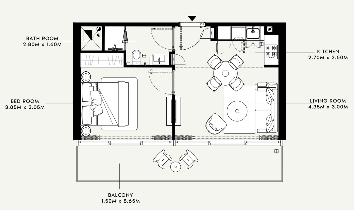 2 BR floor plan