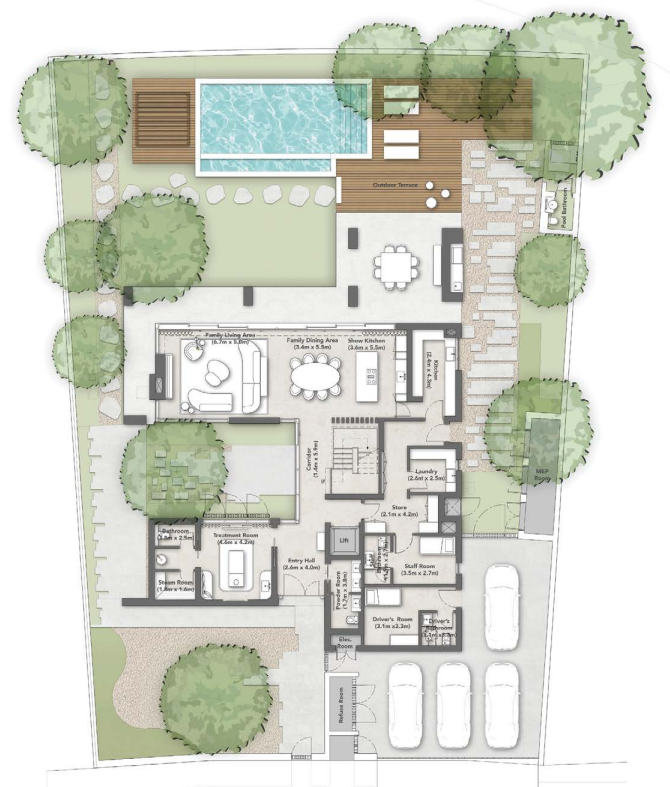 5 BR floor plan