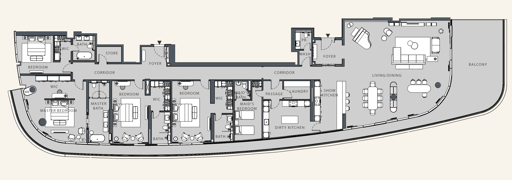 4 BR floor plan