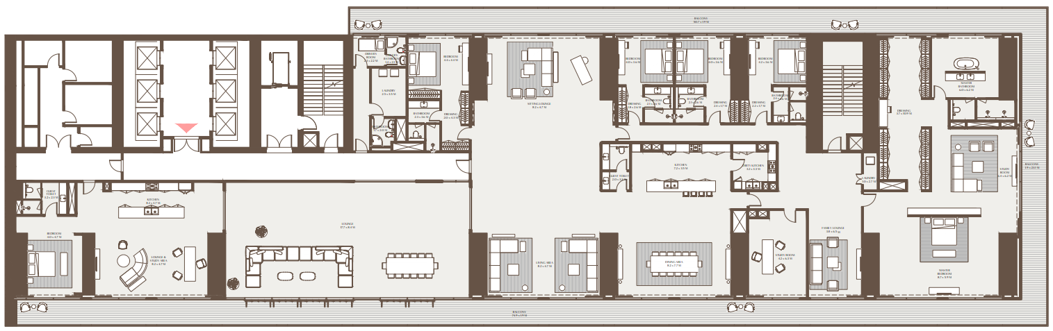 6 BR floor plan