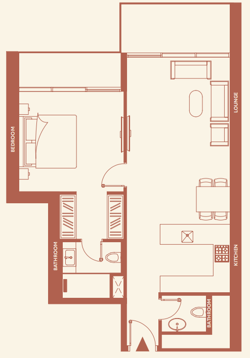 1 BR floor plan