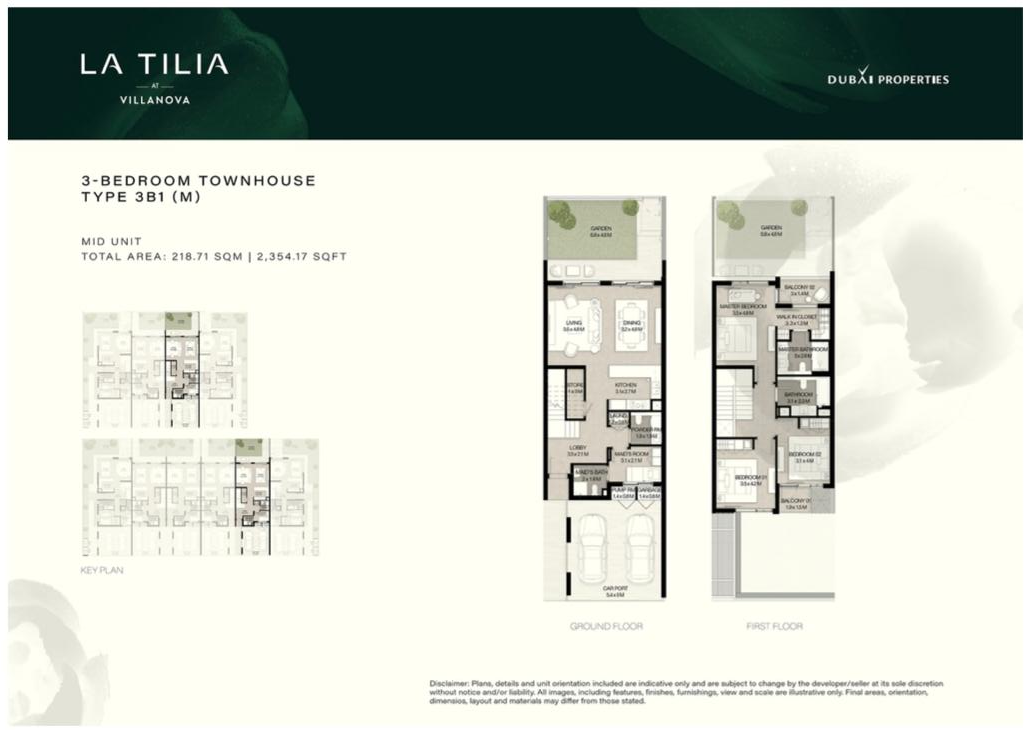 3 BR floor plan