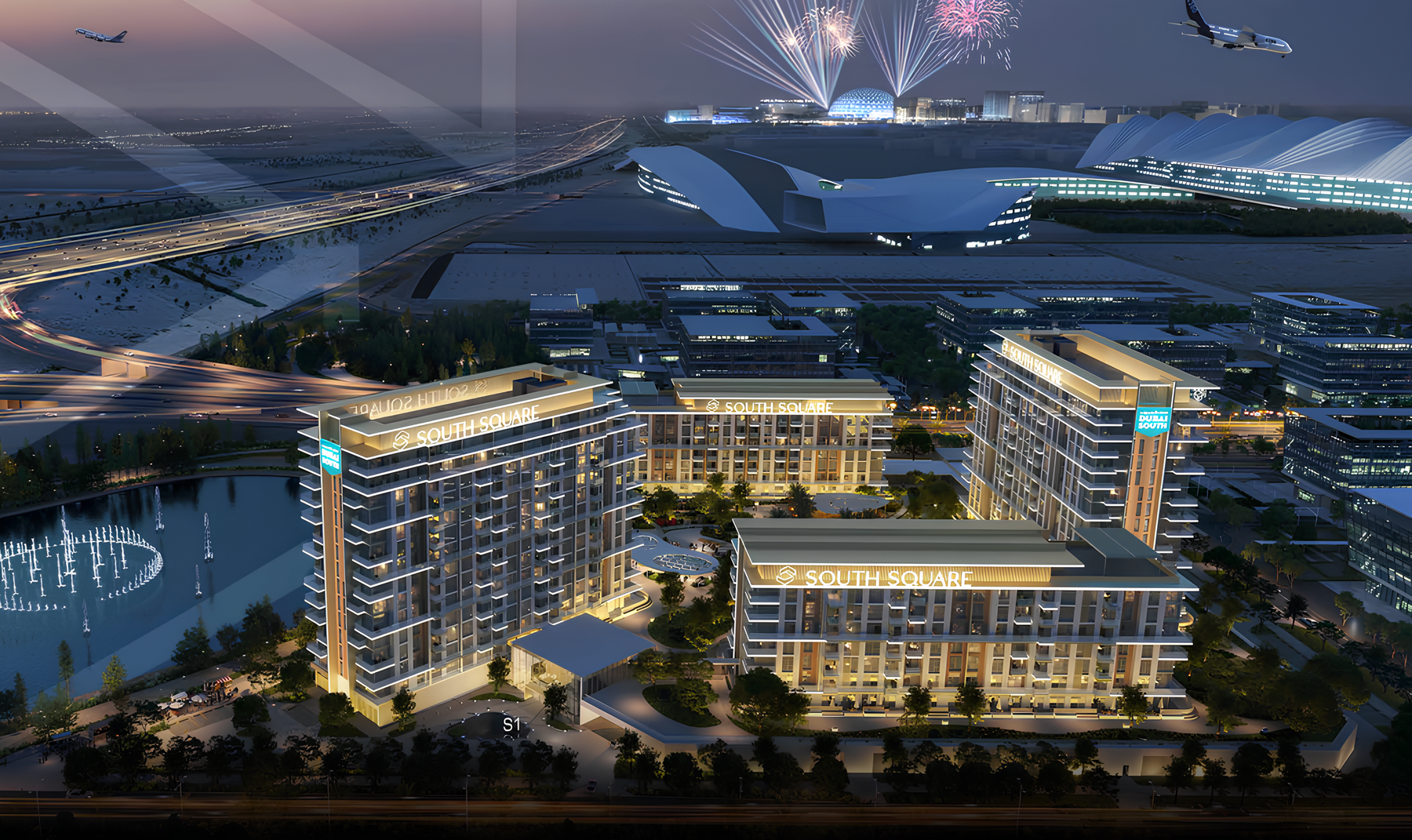 DUBAI SOUTH "South Square Tower S3 by Dubai South"-2 BR 1525,1959128AED