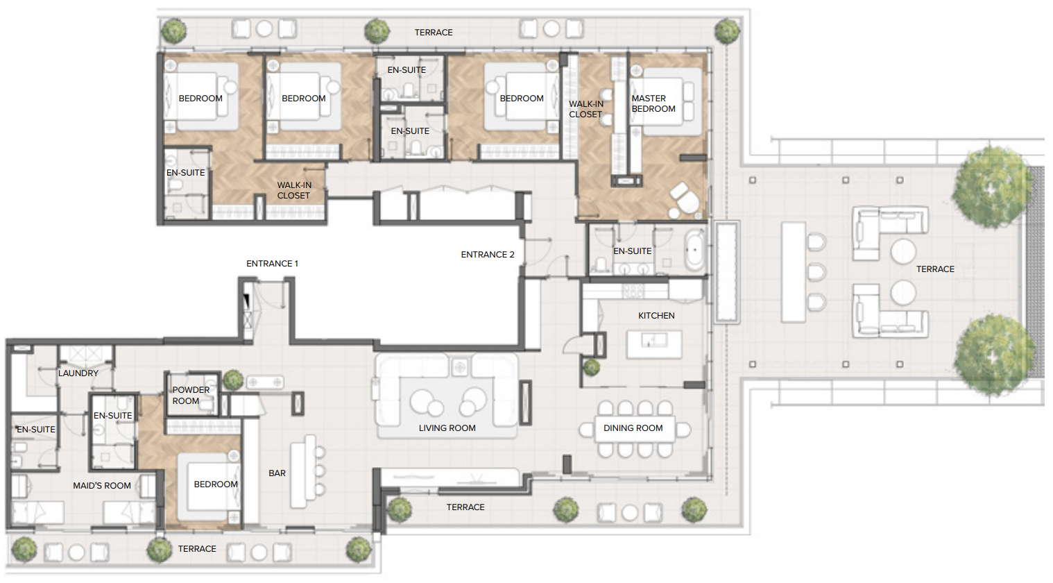 5 BR floor plan