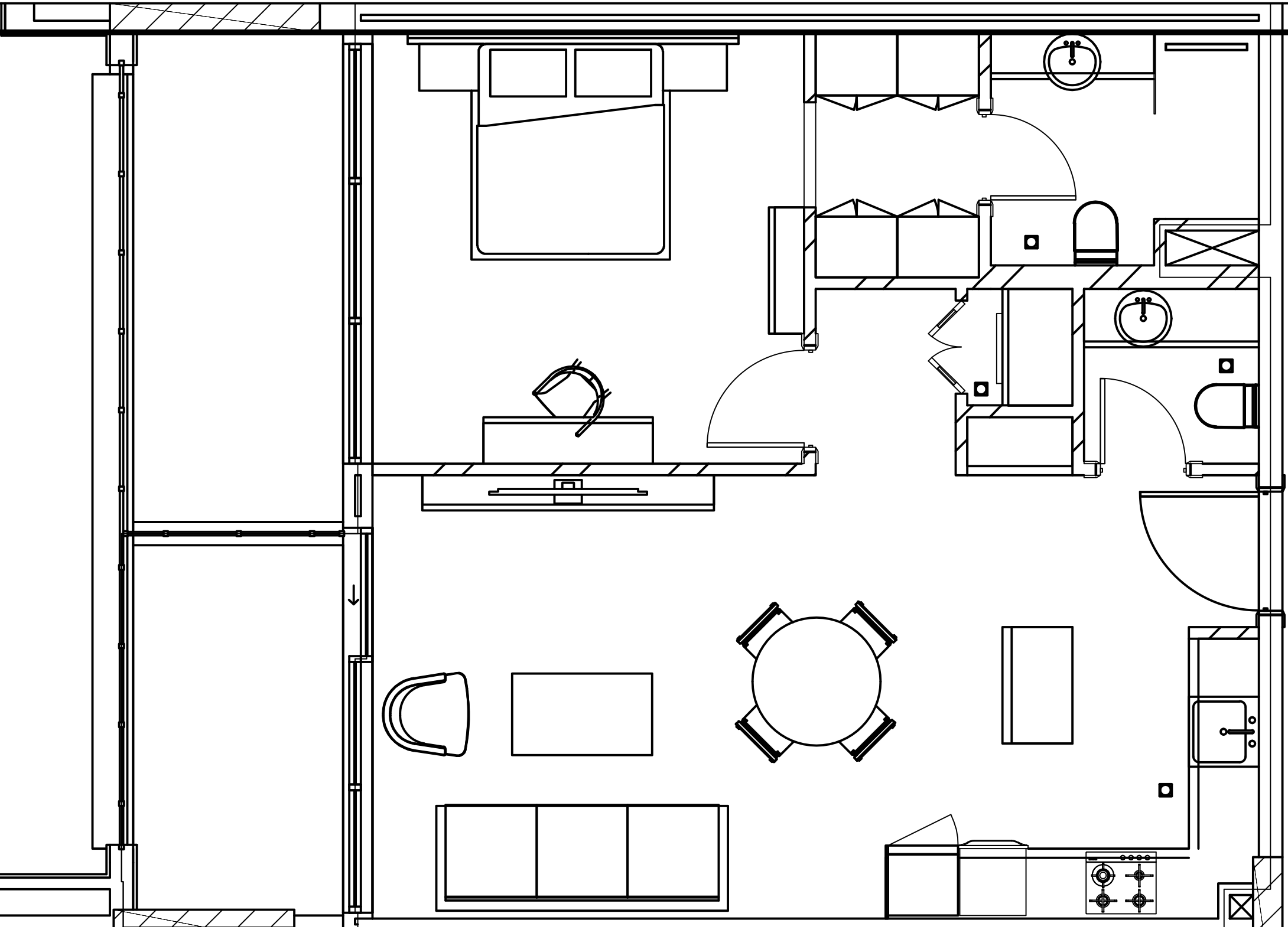 1 BR floor plan