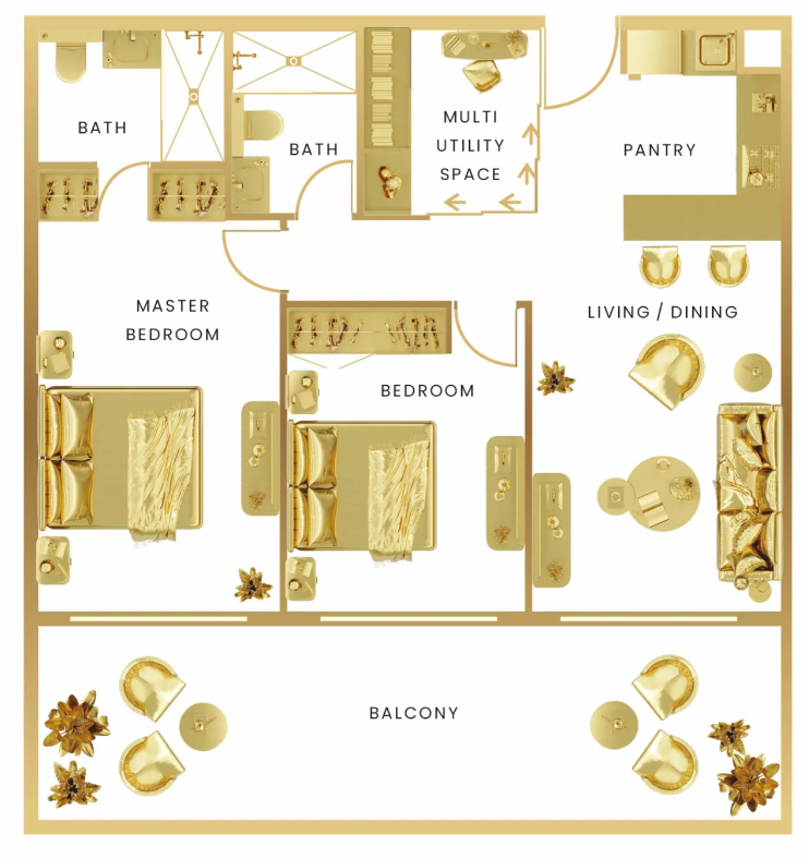 1 BR floor plan