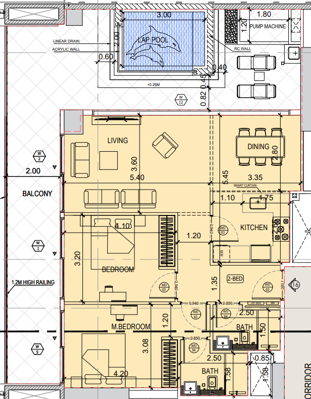 2 BR floor plan