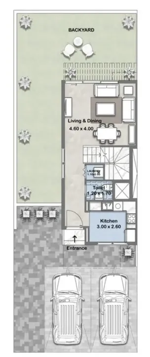 3 BR floor plan
