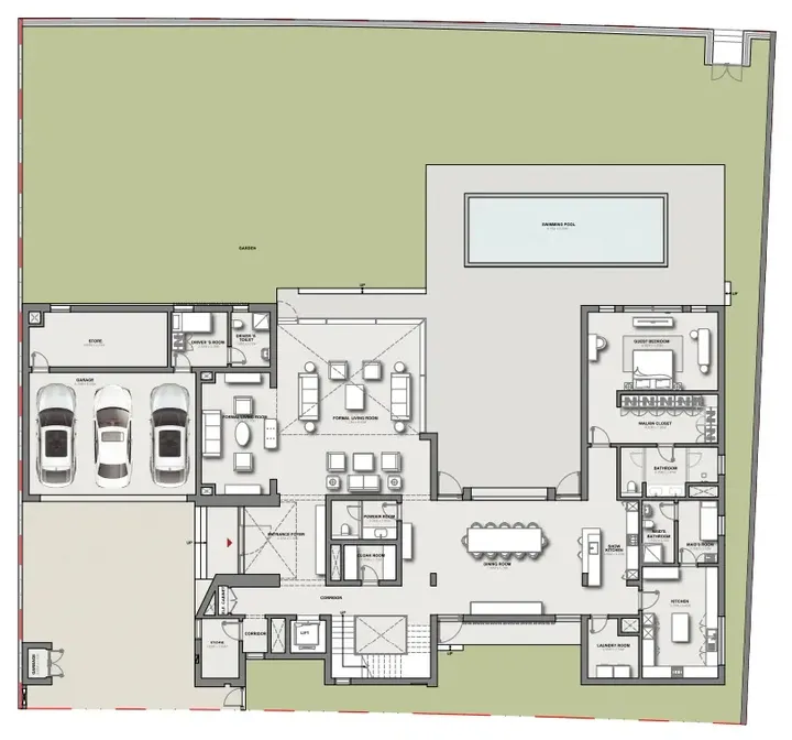 5 BR floor plan