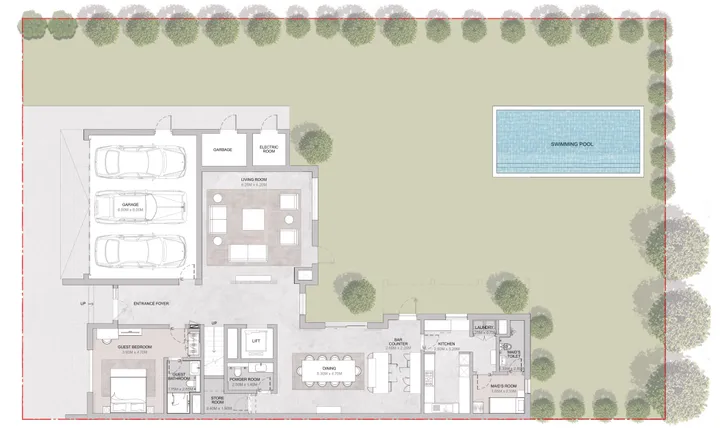 6 BR floor plan