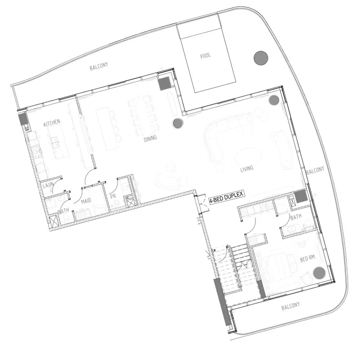 4 BR floor plan