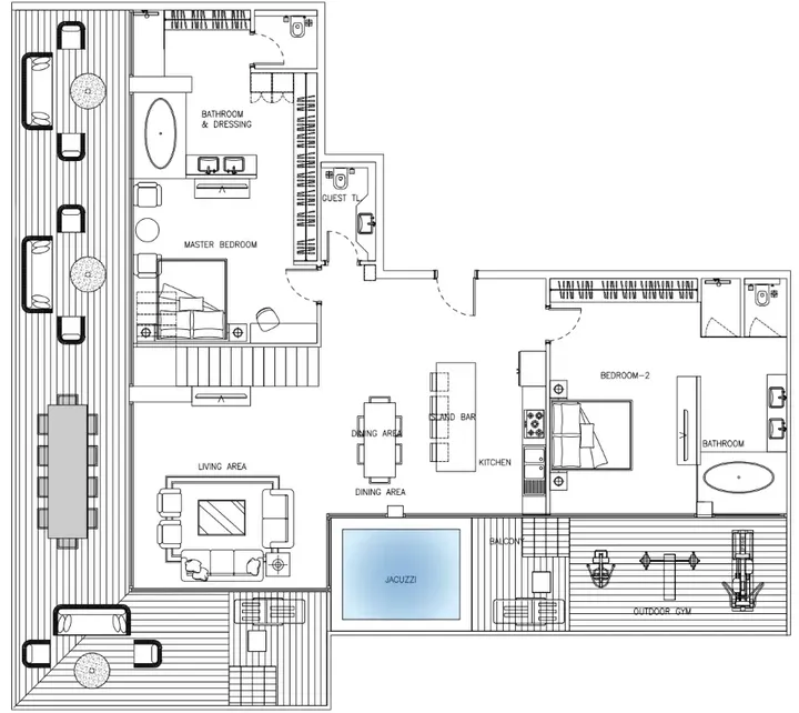 2 BR floor plan