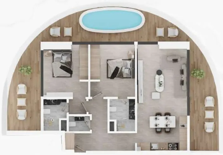 2 BR floor plan