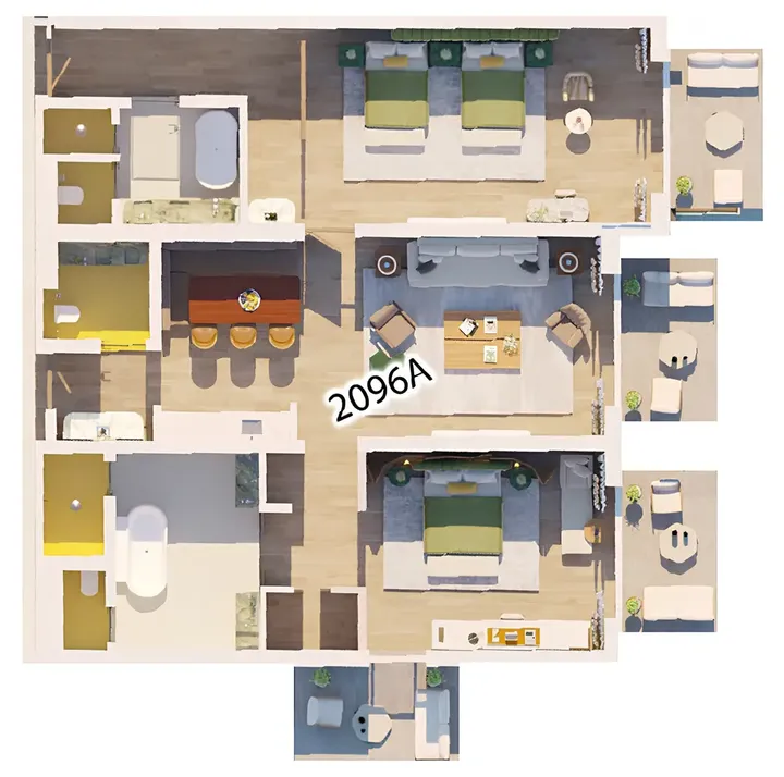 2 BR floor plan