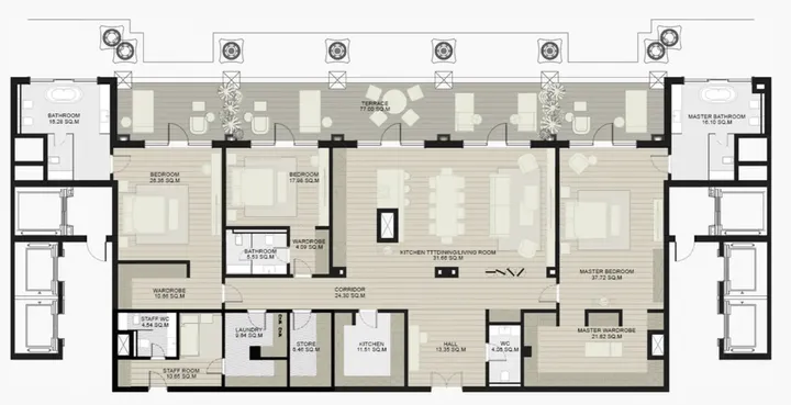 4 BR floor plan