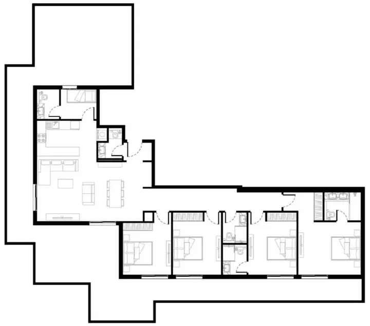 4 BR floor plan
