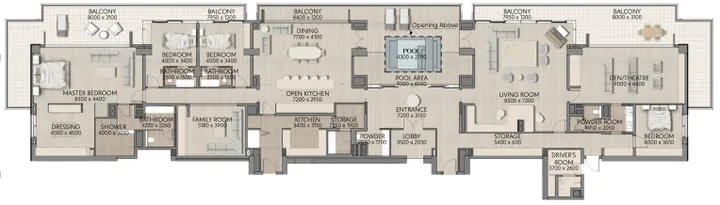 4 BR floor plan