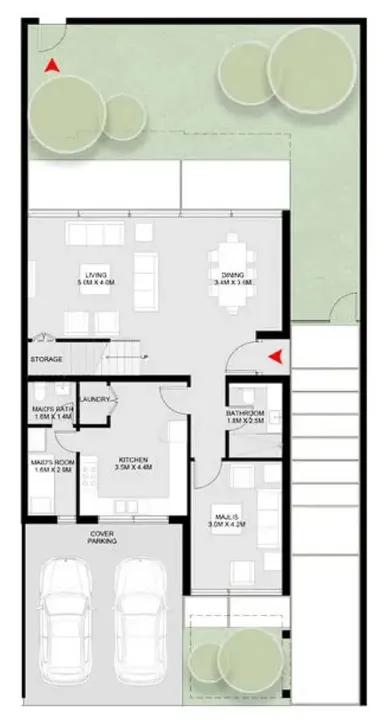 4 BR floor plan