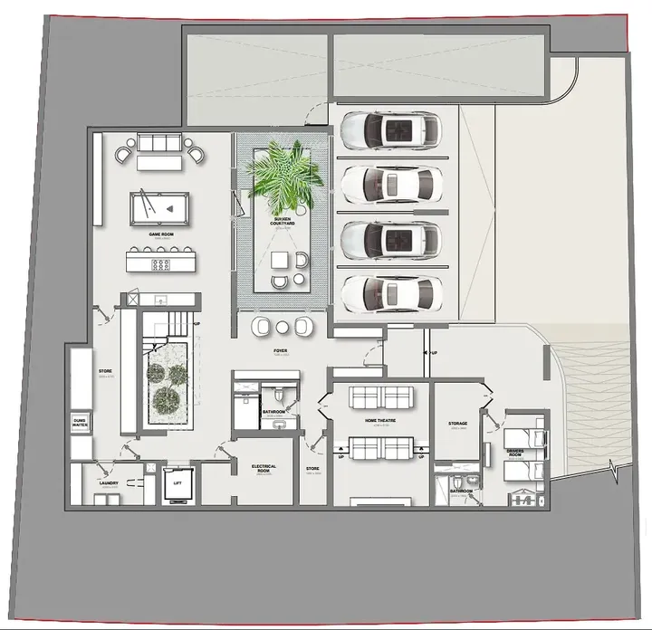 6 BR floor plan
