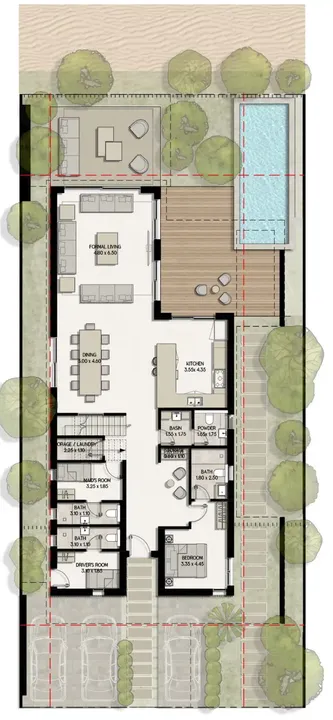 5 BR floor plan